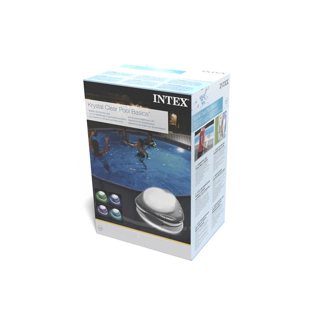 LED-подсветка настенная для бассейна, INTEX, 28698, Пластик, 4 цвета подсветки, Экстра яркое свечение, 220V, С магнитным креплением, Серая, Цветная коробка