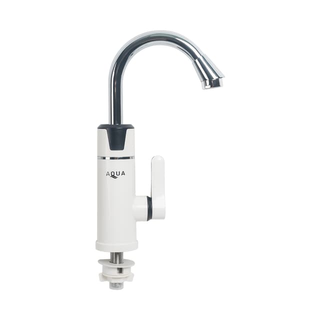 Бытовой кран с подогревом воды, AQUA, BEF-008B, 220В, Температура нагрева до +60 С, Длина кабеля 1.5м, Серебристый