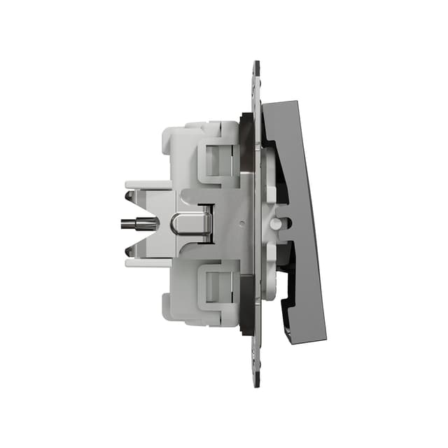 Выключатель трехклавишный, SE, EPH2100171, Asfora 10AX механизм винтовые зажимы антрацит