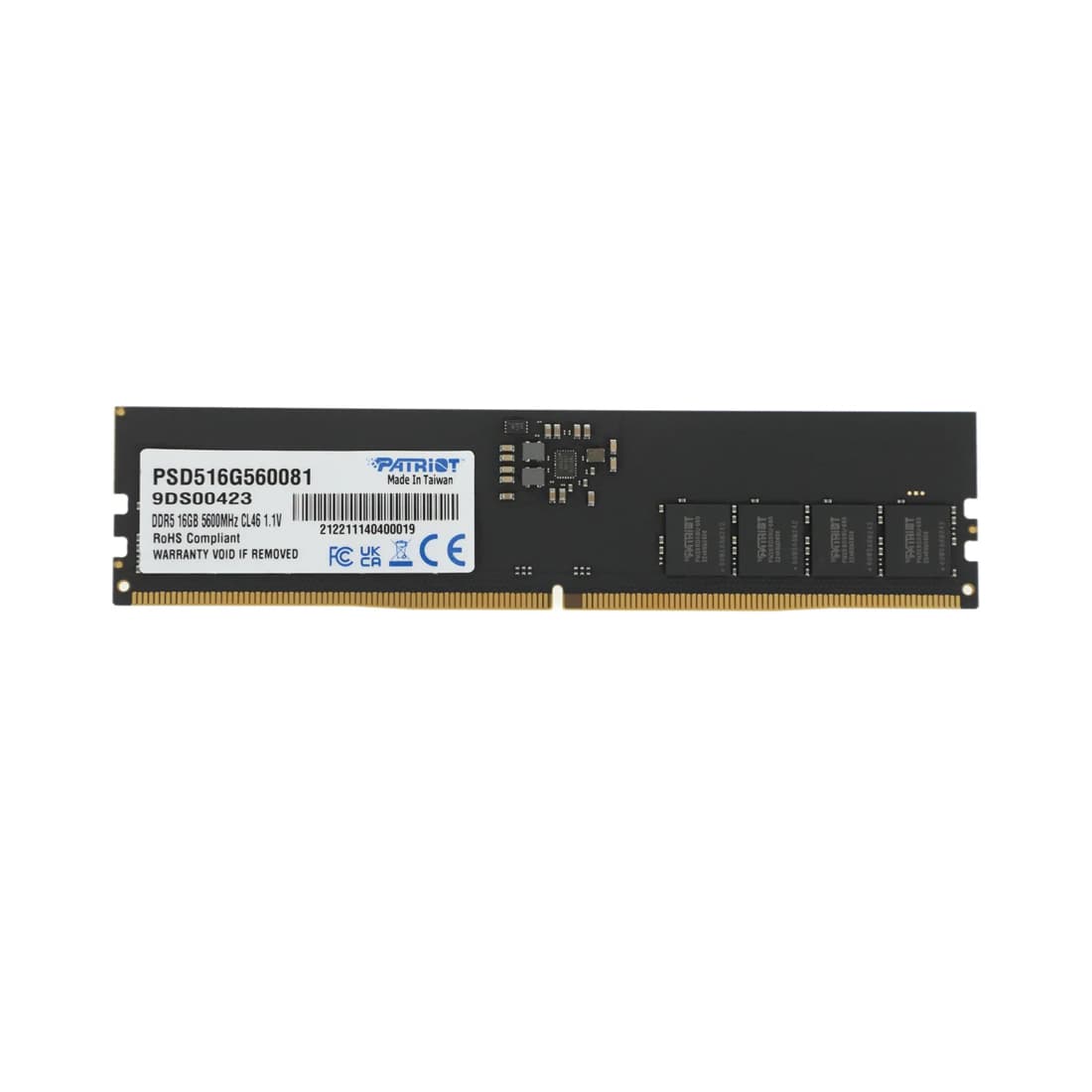 Модуль памяти, Patriot, SL PSD516G560081 DDR5, 16GB, DIMM <PC5-44800/5600MHz>
