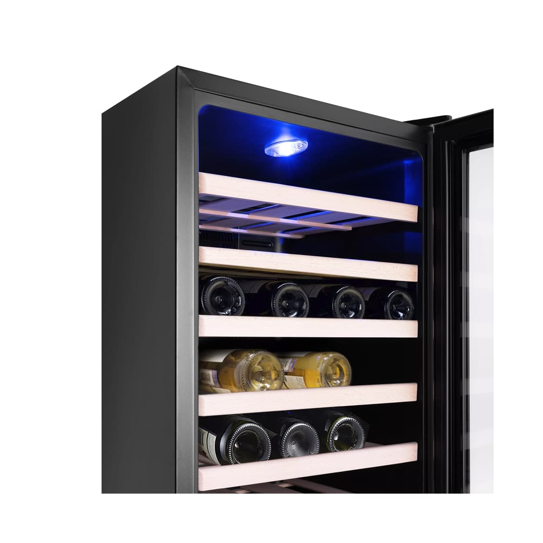 Винный шкаф, Kitfort, KT-2410, Объем 70 л, 6 деревянных полок, Температура 2 +18°C, Уровень шума 41 дБ, Энергопотребление 161 кВтч/год, Количество отсеков 1 шт, Черный