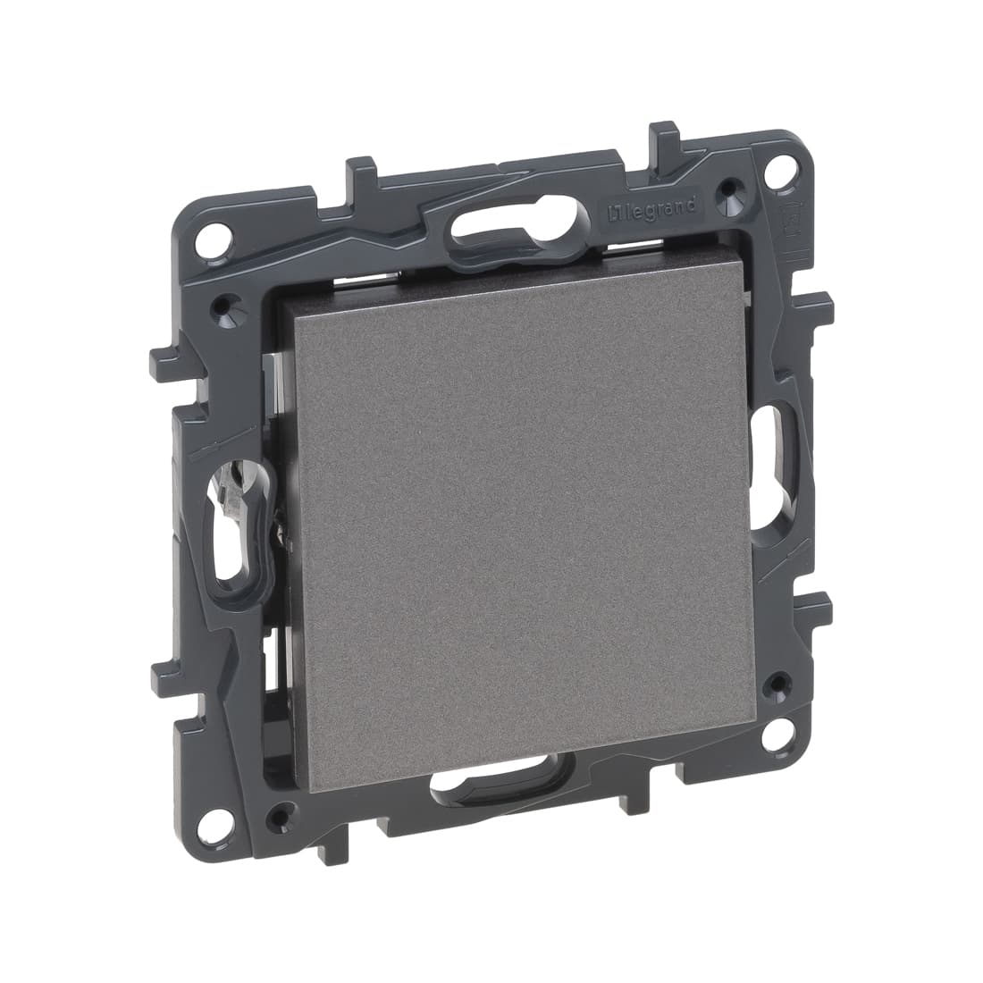 Переключатель одноклавишный крестовой, Legrand Niloe Step, 863407, 10А винт.кл. Сталь