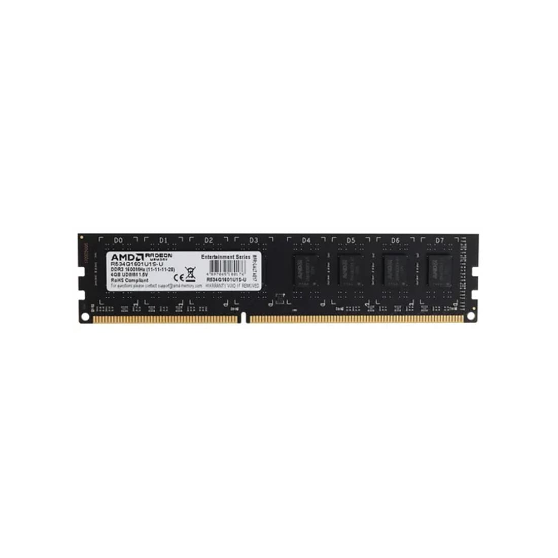 Модуль памяти, AMD Radeon, R534G1601U1S-U, DDR3, 4GB, DIMM <PC3-12800/1600MHz>