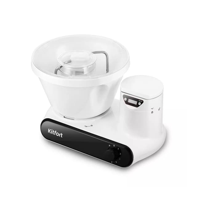Кухонная машина, Kitfort, КТ-3478, "2 в 1", Объем чаши 5л, 6 скоростей, 2 насадки, Импульсный режим, Уровень шума до 80 дБ, Мощность 1200 Вт, Белый