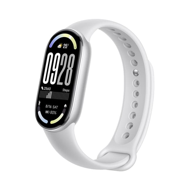 Фитнес браслет, Xiaomi, Mi Smart Band 10, M2459B1/BHR07PSGL, 1.72" AMOLED, Разрешение экрана 212 x 520, Аккумулятор 233 мАч, LiPo, Водонепроницаемость 5 АТМ, Android 8.0 или iOS 12.0, Серебристый