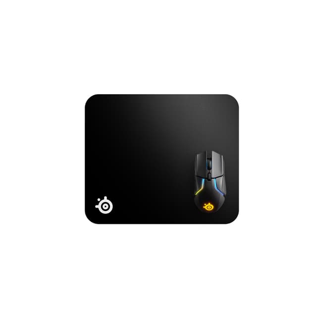 Коврик для компьютерной мыши, Steelseries, QCK Heavy - Medium 2020 edition, 63836, 270x320x6 мм, Резиновая основа, Тканевая поверхность, Склеивание, Гладкая поверхность, Чёрный