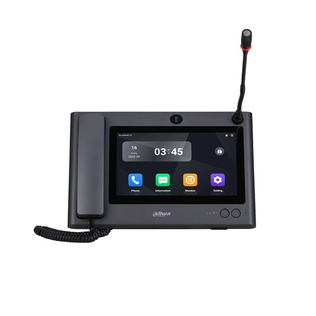 Мастер-станция, Dahua, DHI-VTS8A40B-CG, Встроенная ОС Андроид 11, Сетевые протоколы IPv4.SIP. RTSP. RTP. TCP. UDP, Кодирование аудиосигнала G.711a. G.711u. PCM, Питание DC 12В/2A