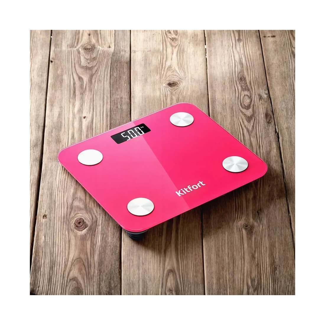 Весы, Kitfort, КТ-819, Стекло, Точность измерения (шаг деления) 100 г, Максимальная нагрузка 180 кг, Управление со смартфона, Розовый