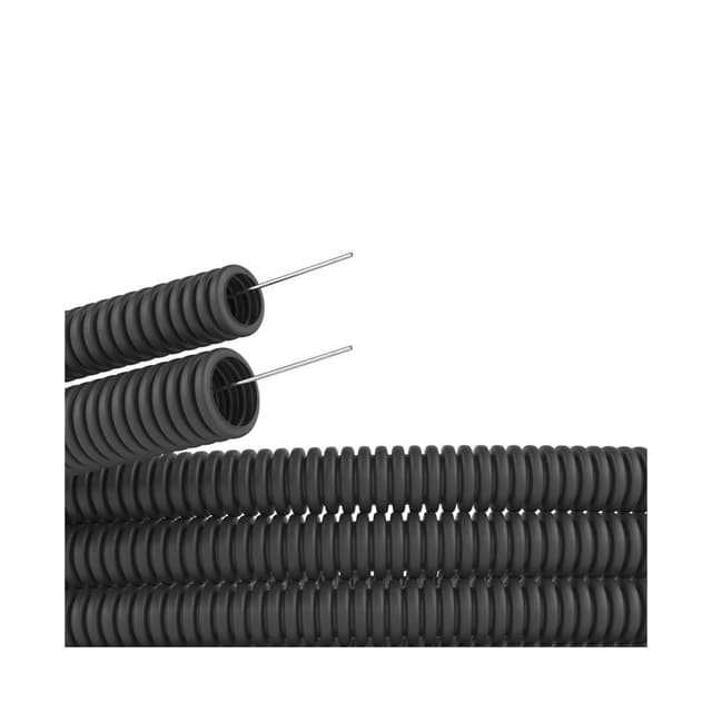 Труба ПНД гибкая гофр., DKC, 71716, д.16мм, лёгкая с протяжкой, 100м, цвет чёрный