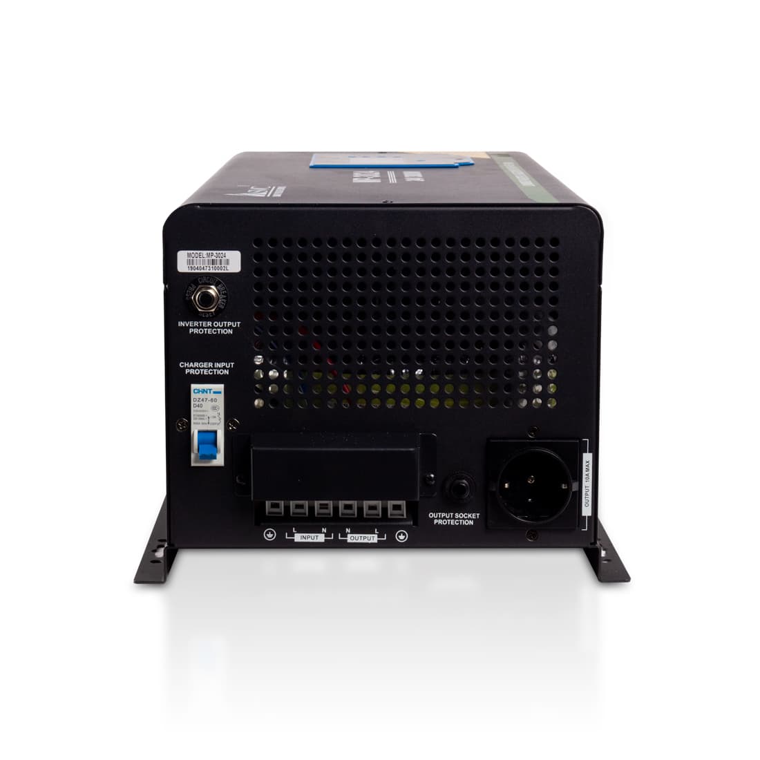 Инвертор, SVC, MP-3024, Мощность 3000ВА/3000Вт, Диапазон работы AVR: 100-290В (режим инвертора), 160-275В (режим ИБП), Вход 24В/220В, Выход 220В/230В, Чистая синусоида, Зарядный ток 45А(макс.), Время переключения режимов <10 мс Клеммное подключение, Чёрный