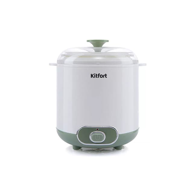 Йогуртница, Kitfort, КТ-2005, Мощность 20 Вт, Механическое управление, Ёмкость 1.5 л, Время приготовления 6-10 часов, Рабочая температура 42±3°С, Белый, Зеленый