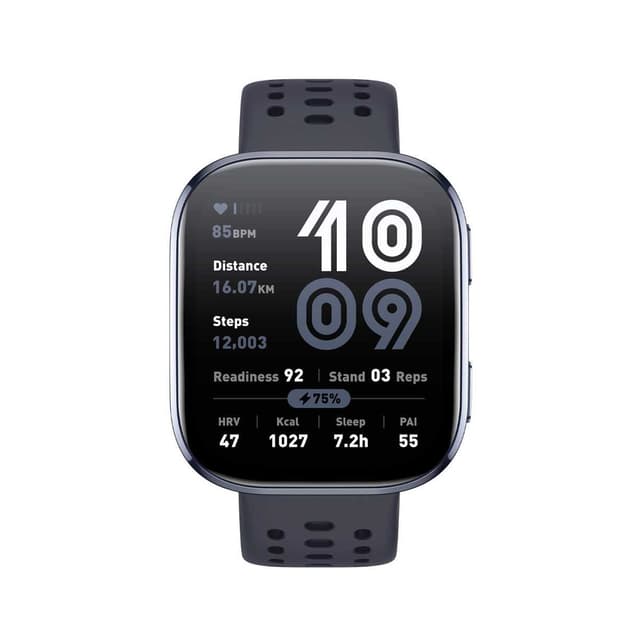 Смарт часы, Amazfit, Bip 6 A2435, Дисплей 1,97" AMOLED, Разрешение 390х450, Водонепроницаемые 5 ATM, GPS, GLONASS, Galileo, BDS, Батарея 340 мАч, Вес 28 гр, Черный