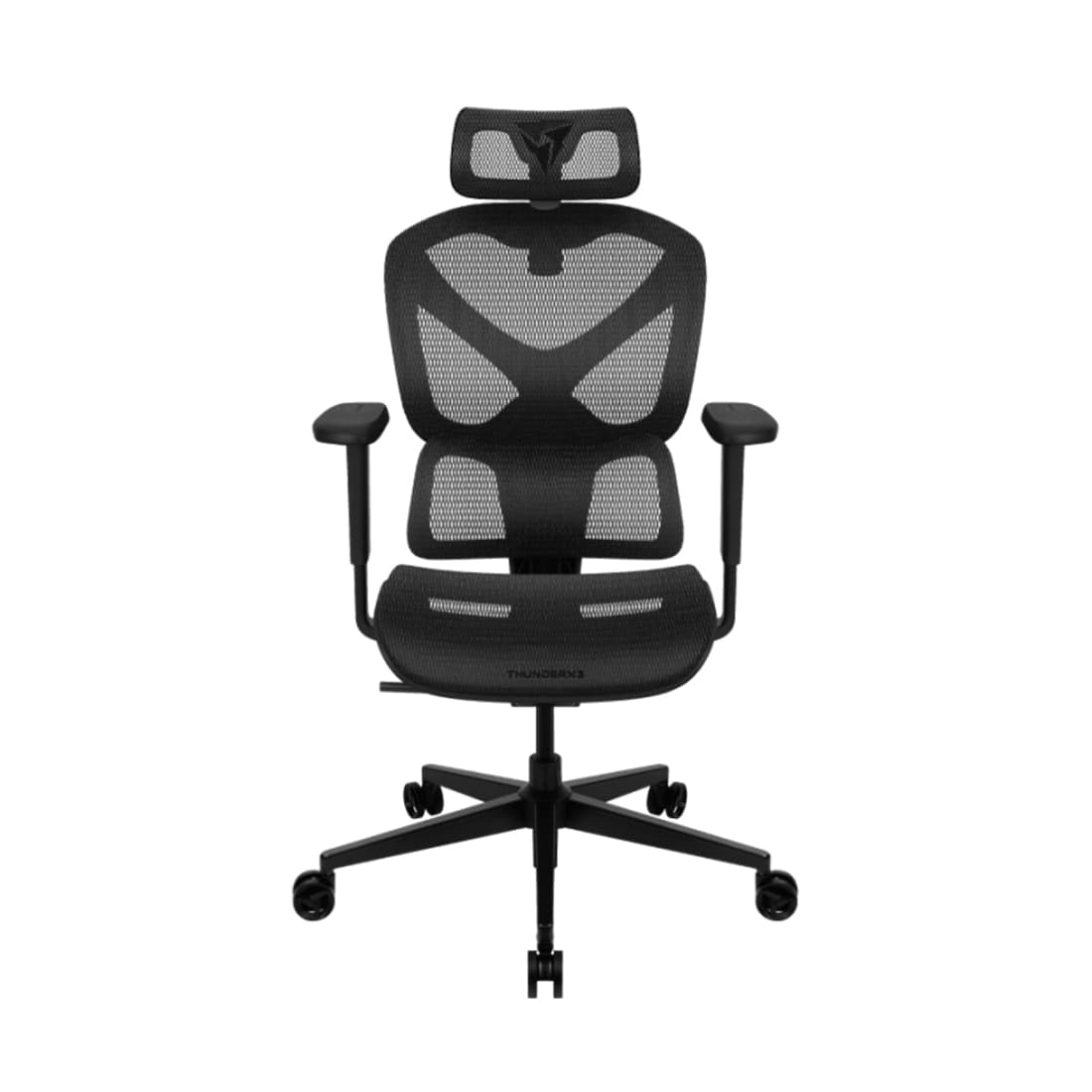 Игровое компьютерное кресло, ThunderX3, YTC-Mesh Black, Воздухопроницаемое сетчатое покрытие, (Ш)68*(Г)50*(В)110(124) см, Чёрный