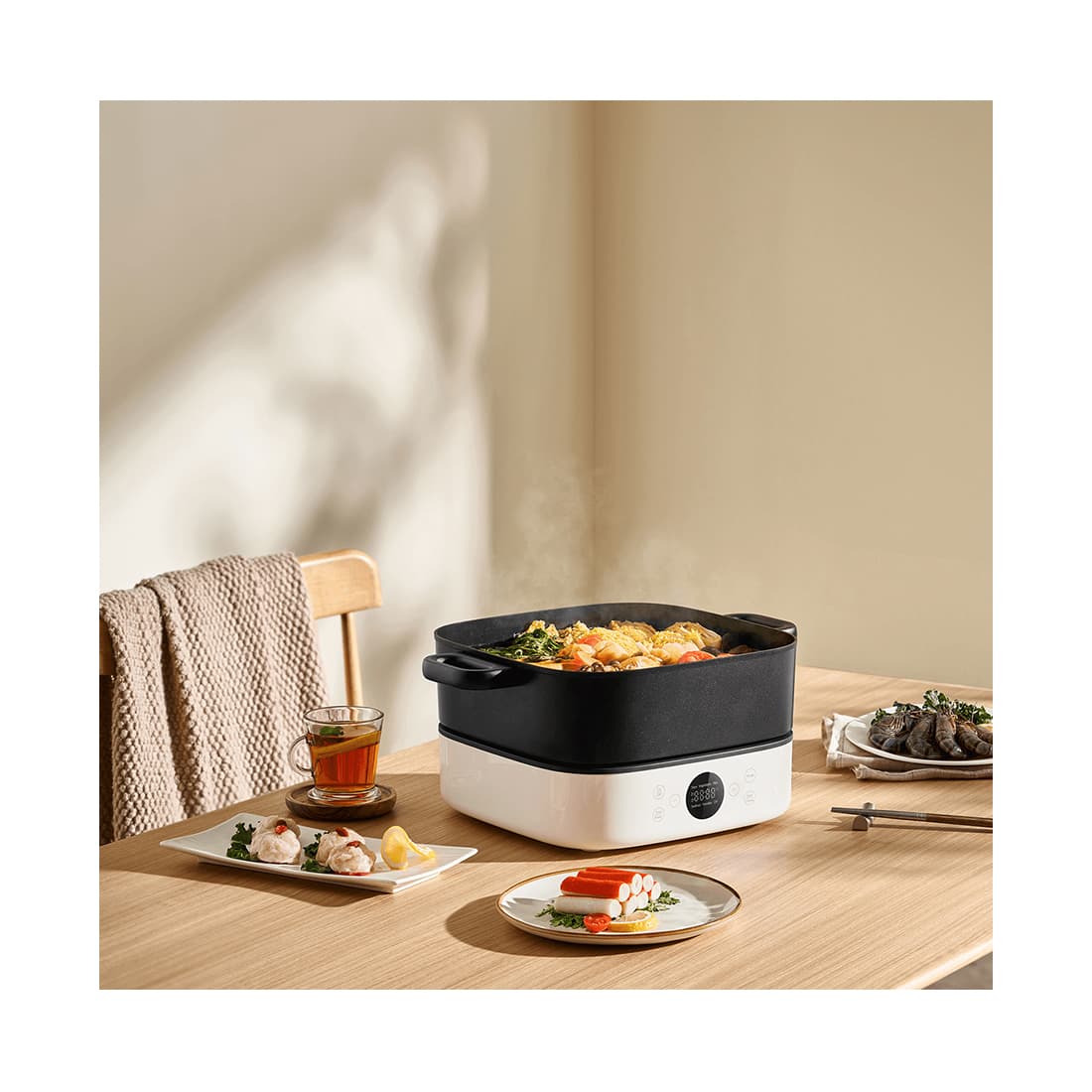 Многофункциональная мультиварка, Xiaomi, Multifunctional Hot Pot Cooker 6L, (MEH01), Ном. мощность 2000 Вт, Частота 50-60 Гц, 6 литров, Белый