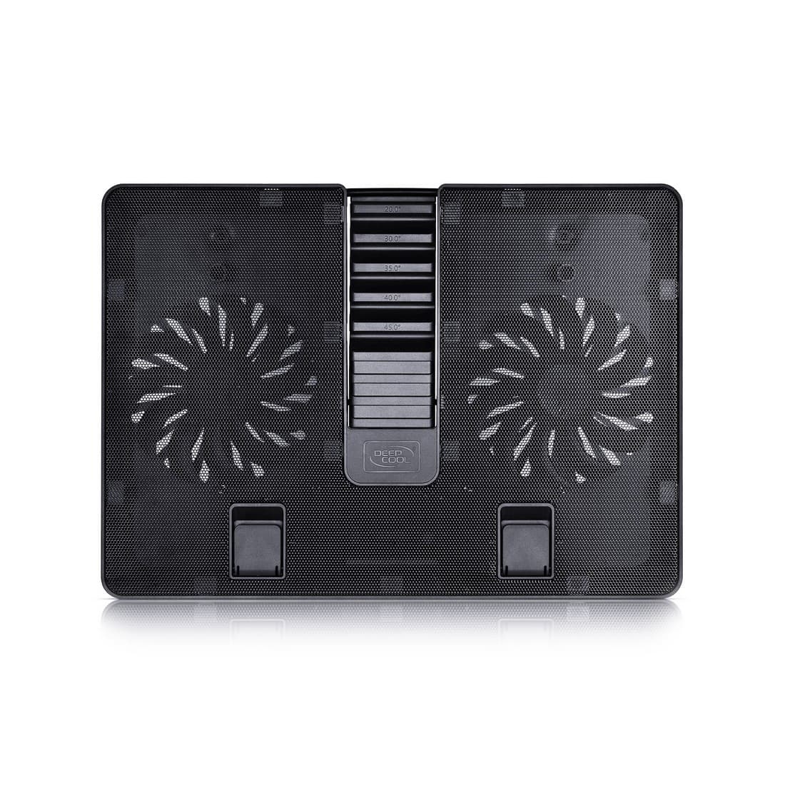 Охлаждающая подставка для ноутбука, Deepcool, U PAL DP-N214A5_UPAL, 15.6", Вентилятор 2*14см, 1000±10%RPM, Сквозной USB 2.0, 26,3дБл, Габариты 390х280х27,5мм, Чёрный