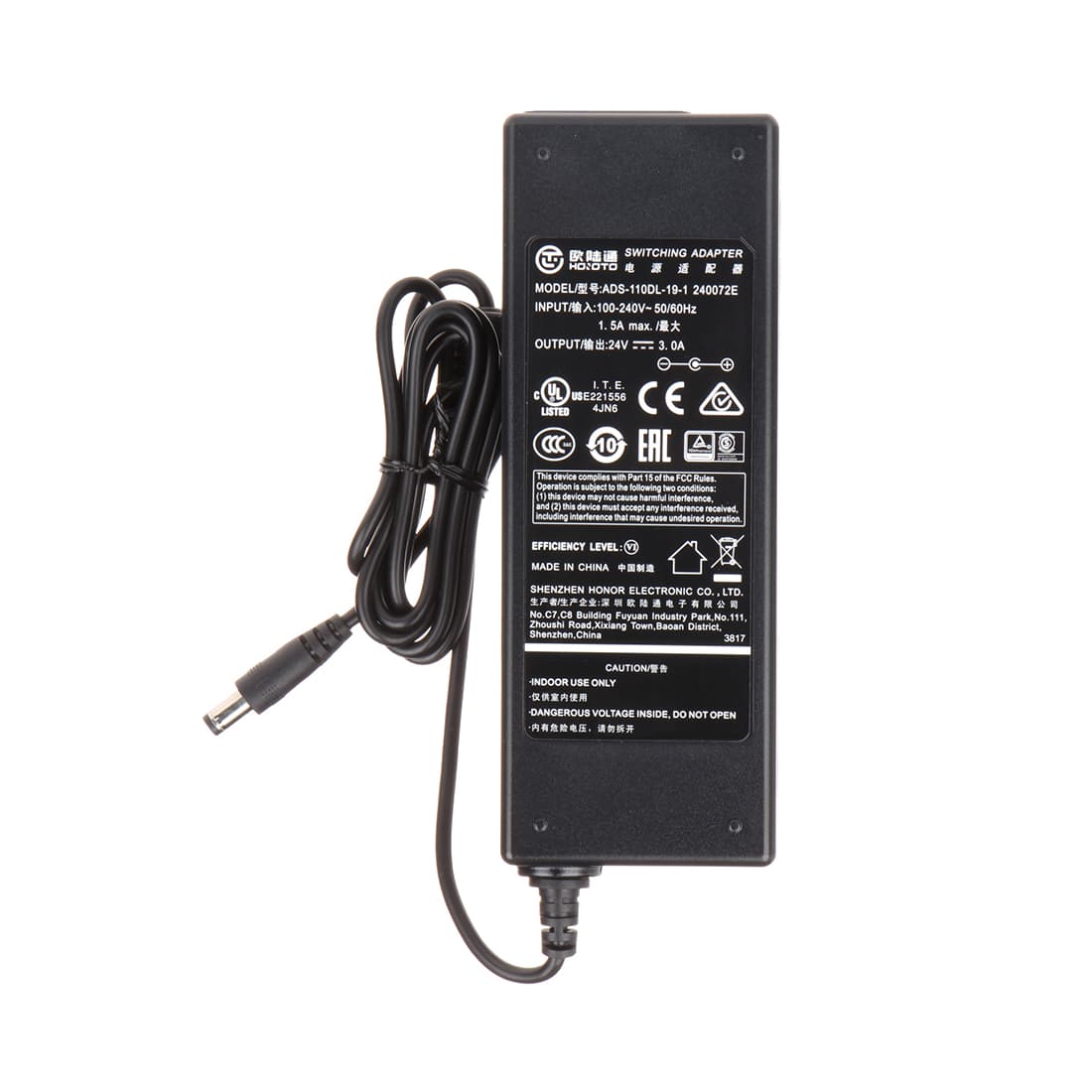 Адаптер питания, Dahua, ADS-110DL-19-1 240072E, Адаптер питания 24 В постоянного тока, 3 А