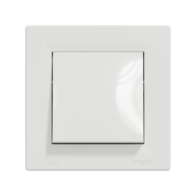 Выключатель одноклавишный, SE, EPH0100221, Asfora 10AX IP44 в сборе быстрозажим. клеммы белый