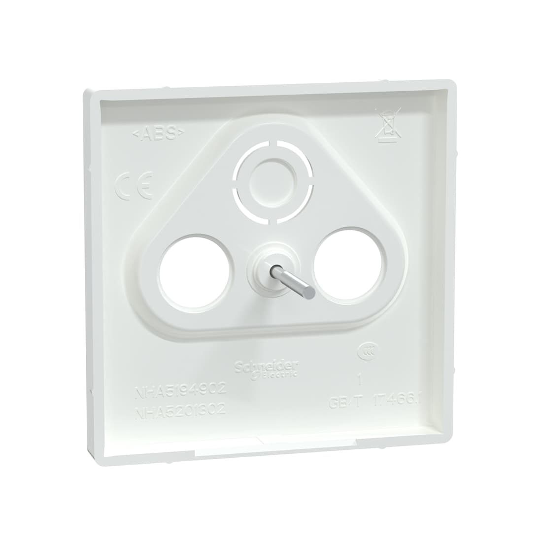 Центральная накладка, MERTEN, MTN4123-6035, D-Life TV розетки, 2/3 отверстий белый лотос