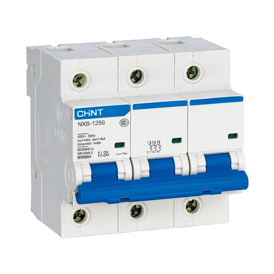 Автоматический выключатель, CHINT, 816143 NXB-125, 3P 125A C 10kA