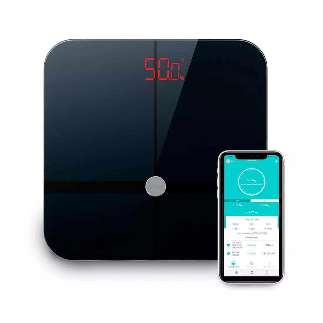 Весы, Kitfort, КТ-807, Единица шкалы измерения 0,1 кг, Минимальный вес 6 кг, Максимальный вес 180 кг,Цвет Чёрный