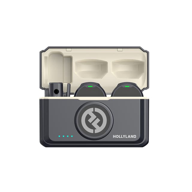 Петличный микрофон, Hollyland, Lark M2 Combo, Размер кнопки, 48 кГц/24 бит Hi-Fi звук, Подавление окружающего шума, Универсальная совместимость, Черный