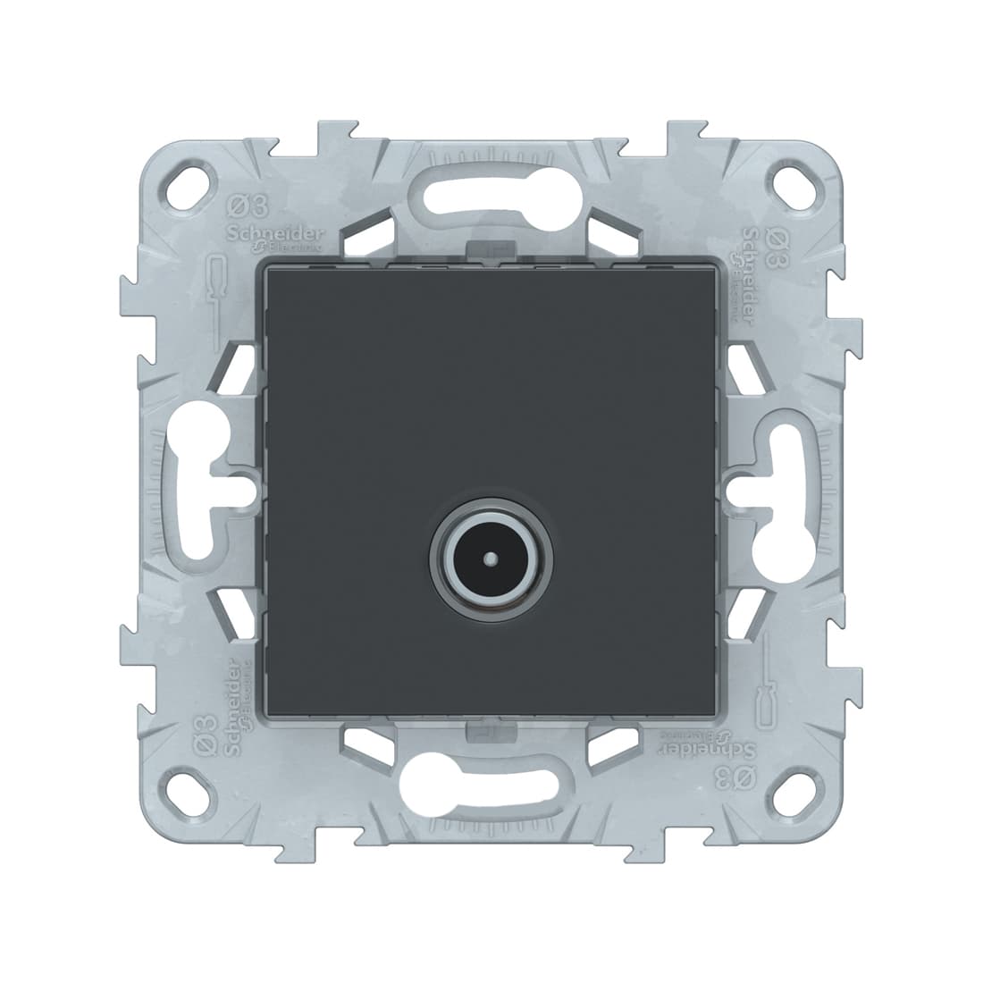 Розетка TV, SE, NU546254, Unica New одиночная антрацит