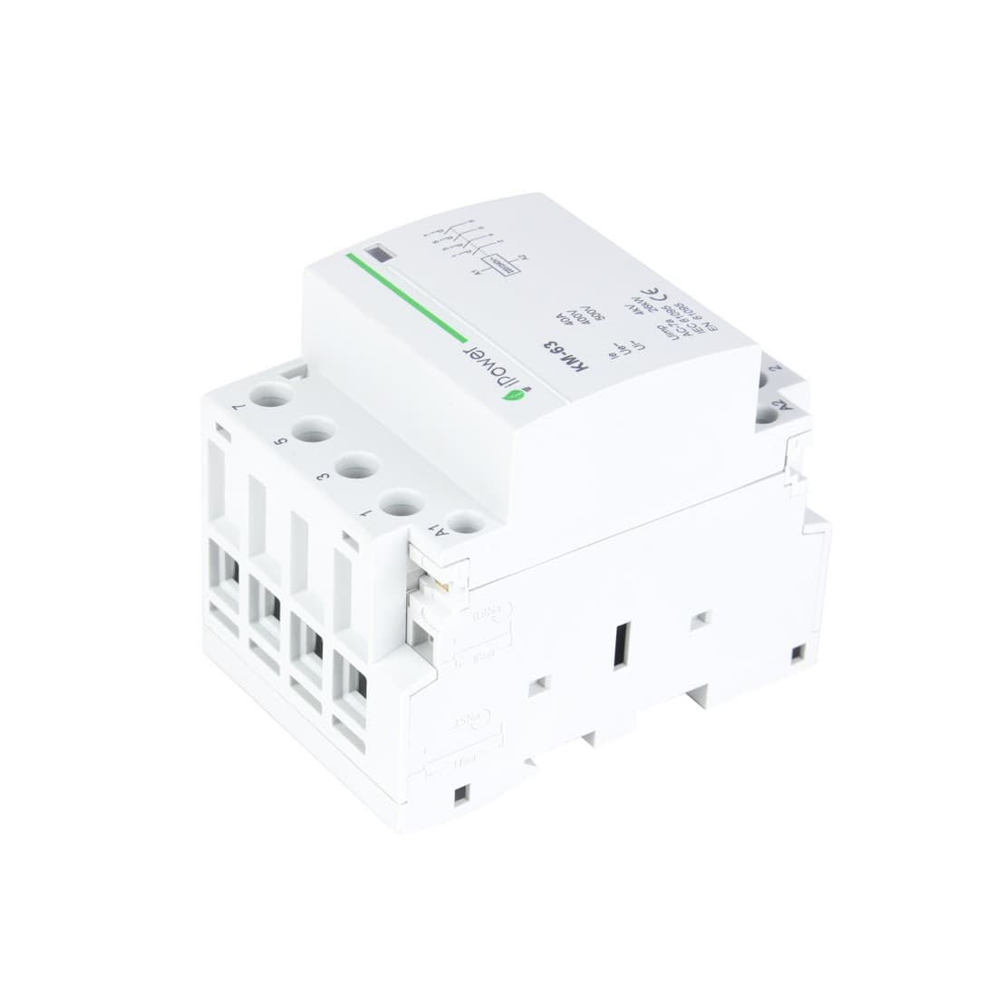 Контактор модульный, iPower, КМ-63 4Р 25А, АС 220-240V