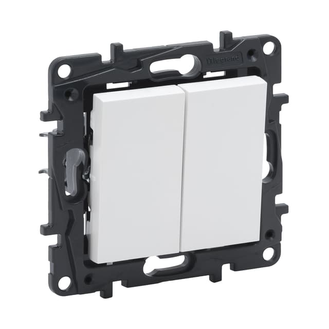 Переключатель двухклавишный, Legrand Niloe Step, 863108, 10А авт.кл. Белый