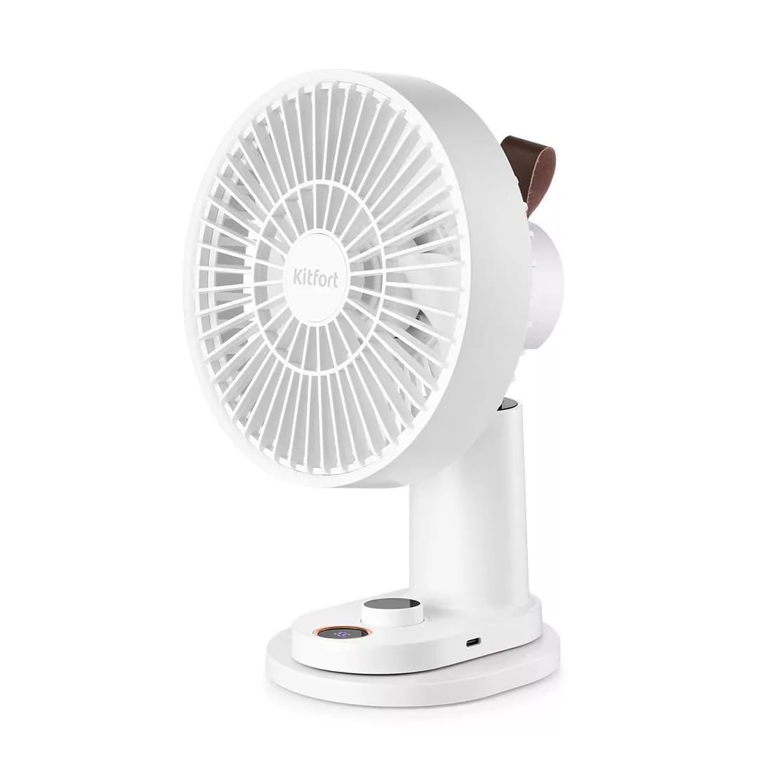 Беспроводной вентилятор, Kitfort, КТ-418, Мощность 5,5 Вт, Регулировка наклона, Дисплей, Пульт ДУ, Время зарядки 3-5 ч, Цвет белый