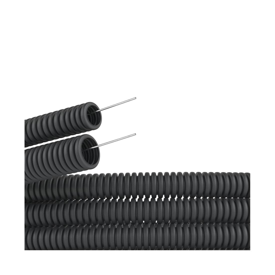 Труба ПНД гибкая гофр., DKC, 71725, д.25мм, лёгкая с протяжкой, 50м, цвет чёрный