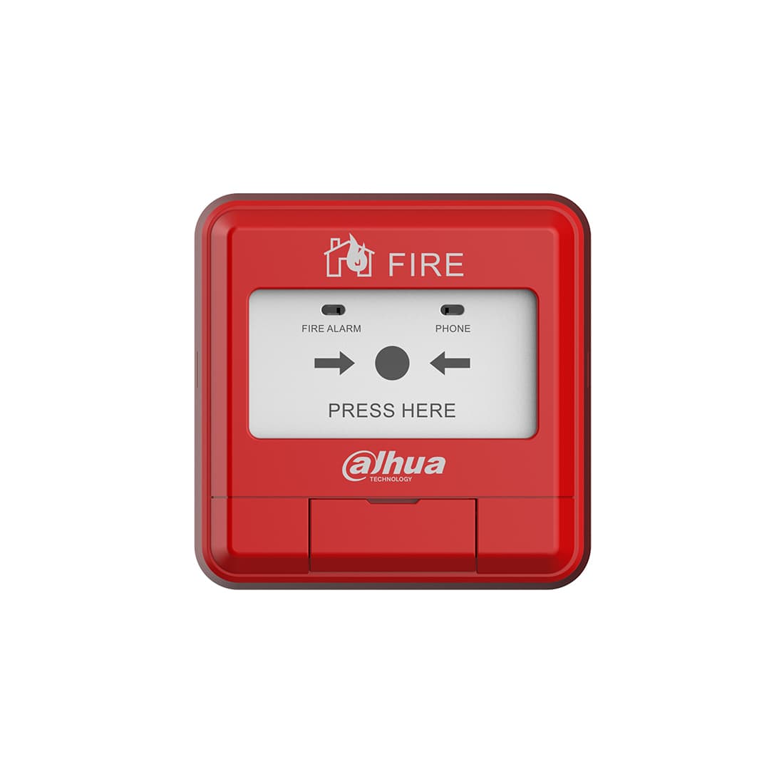 Извещатель пожарный ручной адресный, Dahua, DHI-HY-1200, Адресный ручной извещатель, Двухпроводная, Бесполярная схема