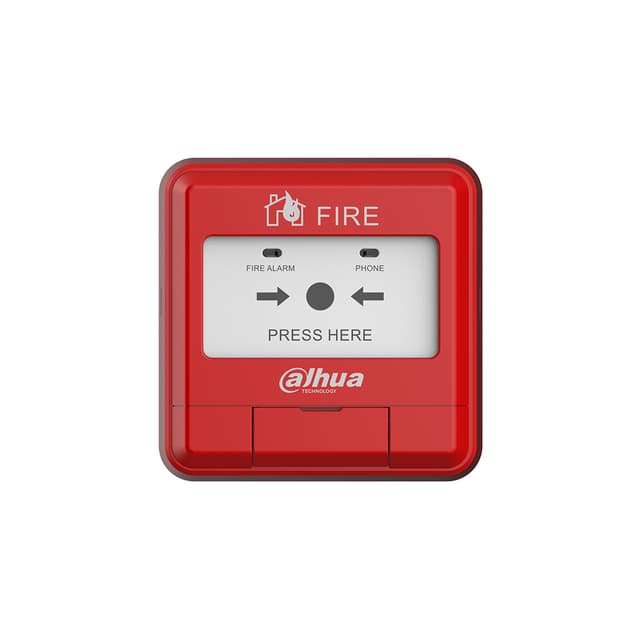 Извещатель пожарный ручной адресный, Dahua, DHI-HY-1200, Адресный ручной извещатель, Двухпроводная, Бесполярная схема