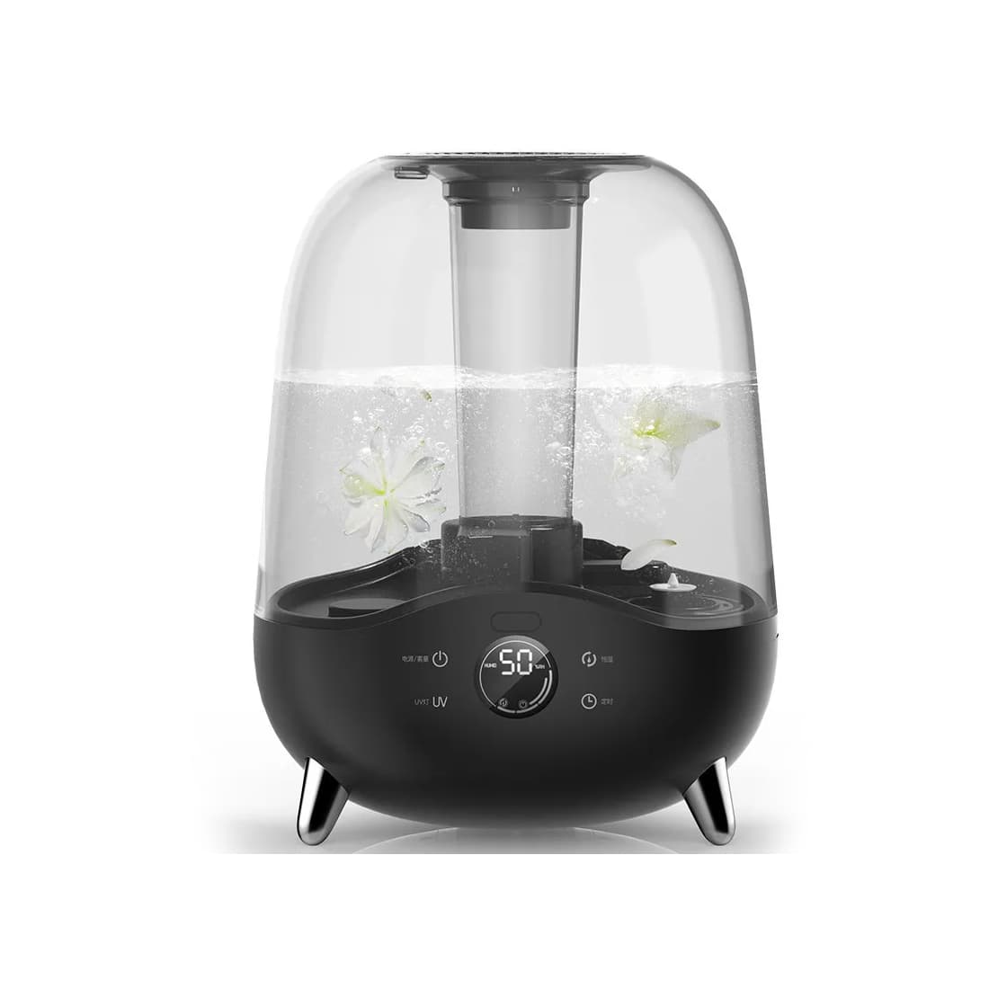 Увлажнитель воздуха, Deerma, DEM-F327W, Номинальная мощность 25 Вт, Объем 5 л, Стерилизация УФ-облучением, Скорость испарения 300 мл/ч, Черный