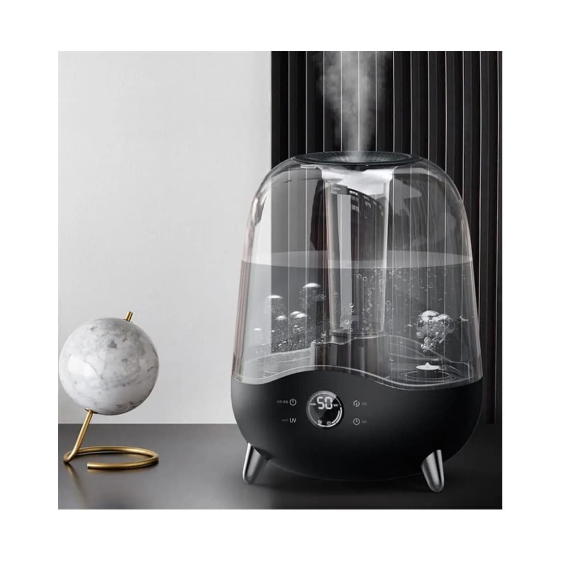 Увлажнитель воздуха, Deerma, DEM-F327W, Номинальная мощность 25 Вт, Объем 5 л, Стерилизация УФ-облучением, Скорость испарения 300 мл/ч, Черный