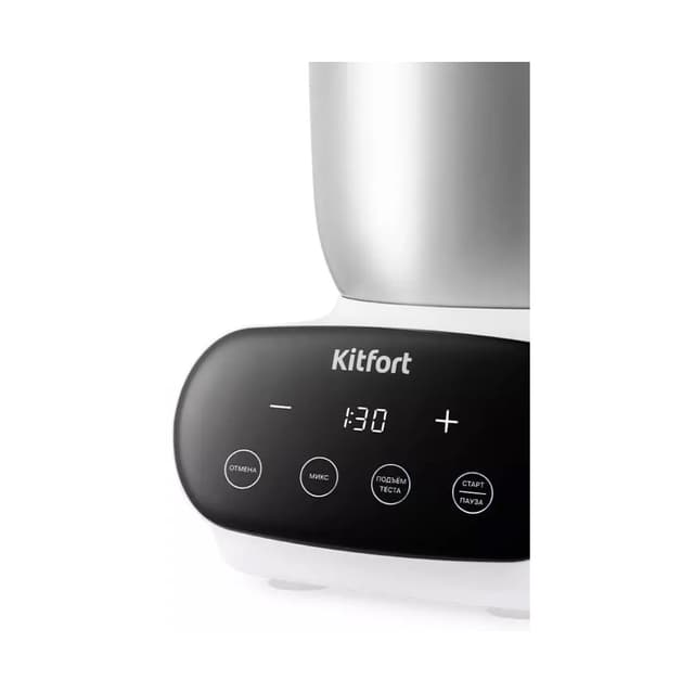 Миксер, Kitfort, КТ-3427, Стационарный, Объем чаши 3.5л, Время подъёма теста 1-2 часа, Нержавеющая сталь, 1 скорость, 1 насадка, Автоотключение, Длина шнура 1м, Мощность 120 Вт, Стальной/чёрный