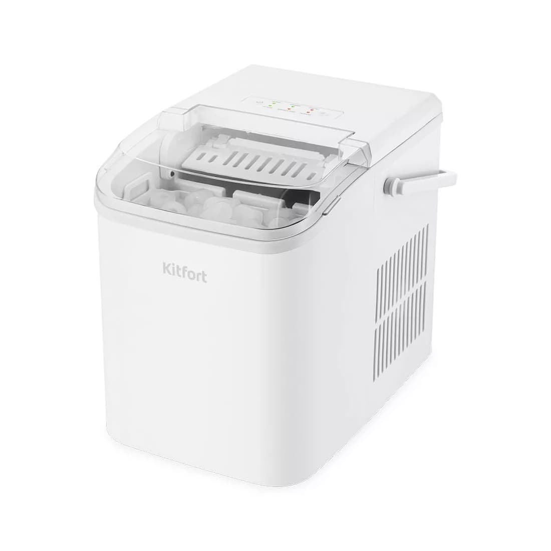 Льдогенератор, Kitfort, КТ-1831-1, Мощность -100 Вт, Ёмкость резервуара - 1,5 л, Климатический класс - SN/N/ST, Хладагент - изобутан R600a, Количество хладагента - 26 г, Уровень шума - 45 дБ , Цвет белый