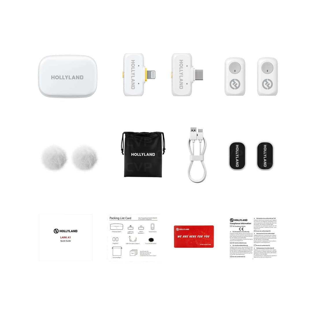 Петличный микрофон, Hollyland, Lark A1 Combo, 48 кГц/24 бит Hi-Fi звук, 3-уровневое интеллектуальное шумоподавление, Универсальная совместимость, Регулировка эквалайзера и реверберации, Автоматическая защита от перегрузки, Срок службы батареи 54 часа, Диапазон прямой видимости 200 м, Компактная магнитная конструкция, 6-уровневая регулировка усилени, Белый
