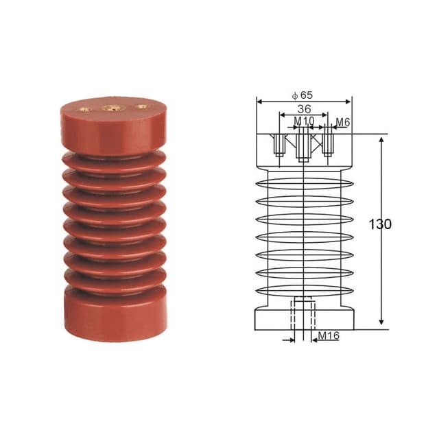 Изолятор опорный, Deluxe, ИОР-10-3.75 (65*130 мм), 10 кВ полимерный