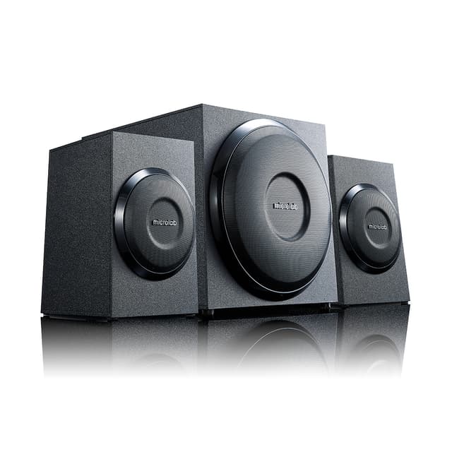 Акустическая система, Microlab, M-110, 2.1, 10Вт (5Вт+2,5Вт*2), Вход 3,5 MiniJack, Выход 2RCA, Чёрный