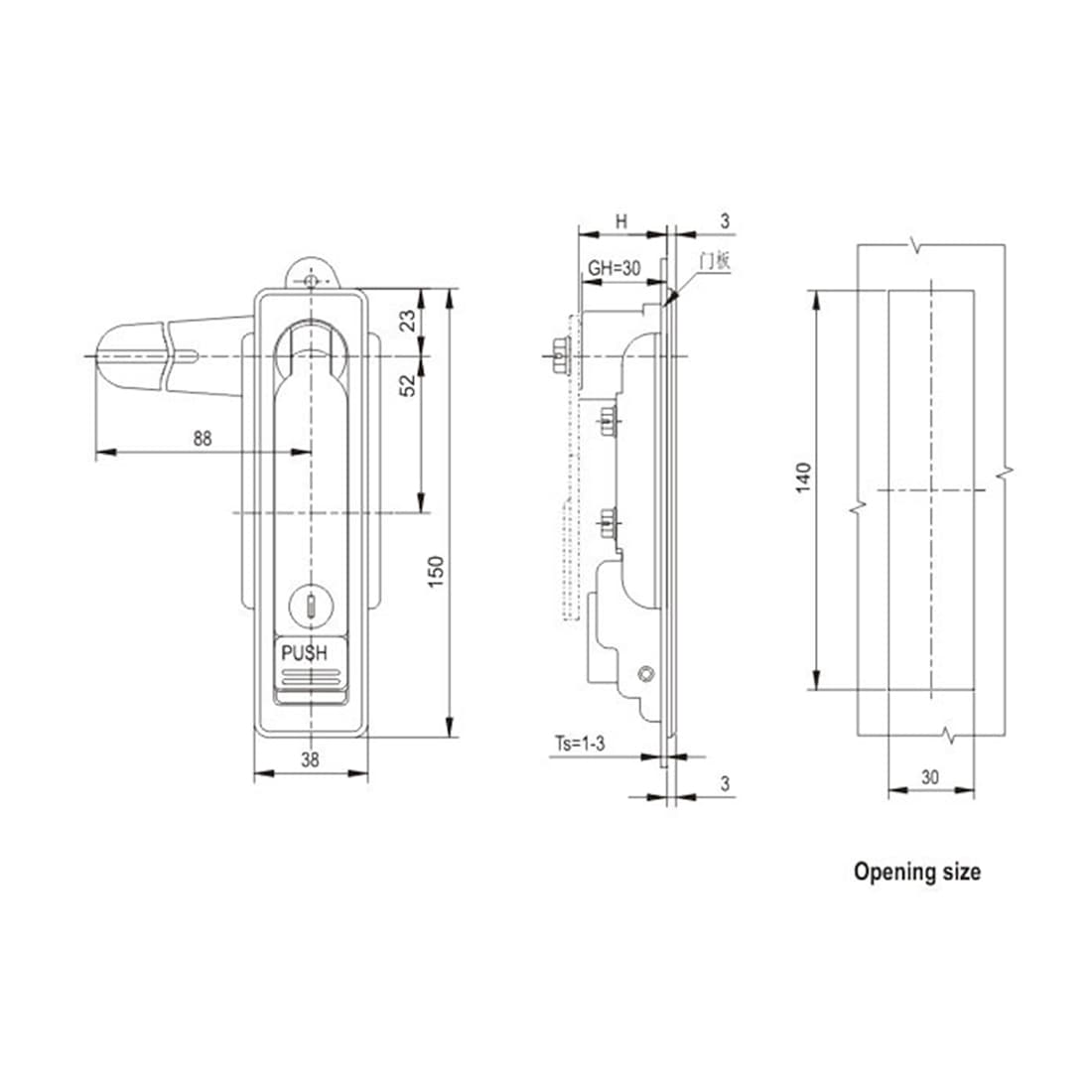 Замок металлический с ключом, Deluxe, MS712, (замок+язычок+ключ)