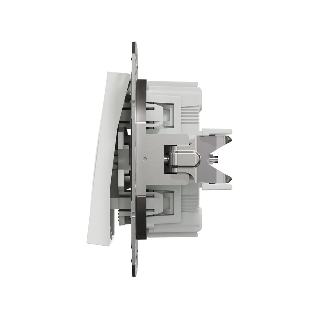 Выключатель двухклавишный, SE, EPH0370121, Asfora механизм быстрозажим. клеммы белый