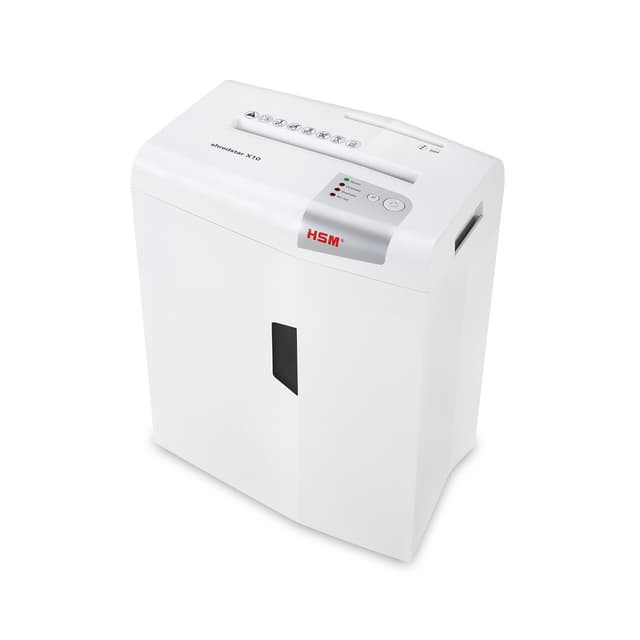 Шредер, HSM, Shredstar X10 1045111, фрагмент 4,5x 30мм, P-4, режущая способность 10л, Ёмкость корзины 20л, Уничтожение CD/кредитные карты/Скрепы, белый
