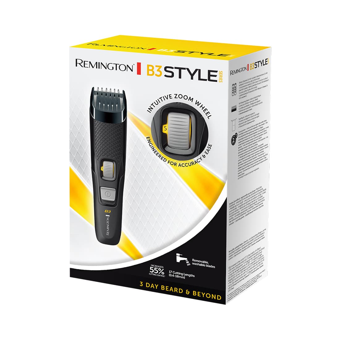 Триммер, Remington, MB3000, Пластик, Материал лезвий нержавеющая сталь, Количество насадок в комплекте 1, Питание от батарей, Тип используемых батарей - AAA, Черный