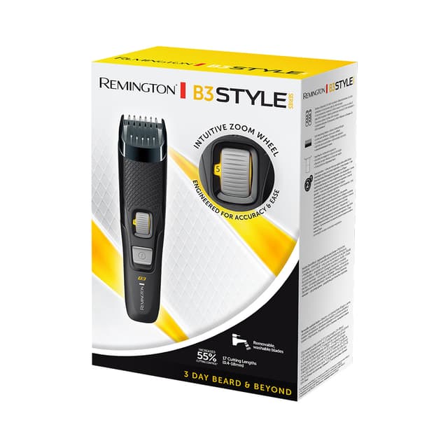 Триммер, Remington, MB3000, Пластик, Материал лезвий нержавеющая сталь, Количество насадок в комплекте 1, Питание от батарей, Тип используемых батарей - AAA, Черный