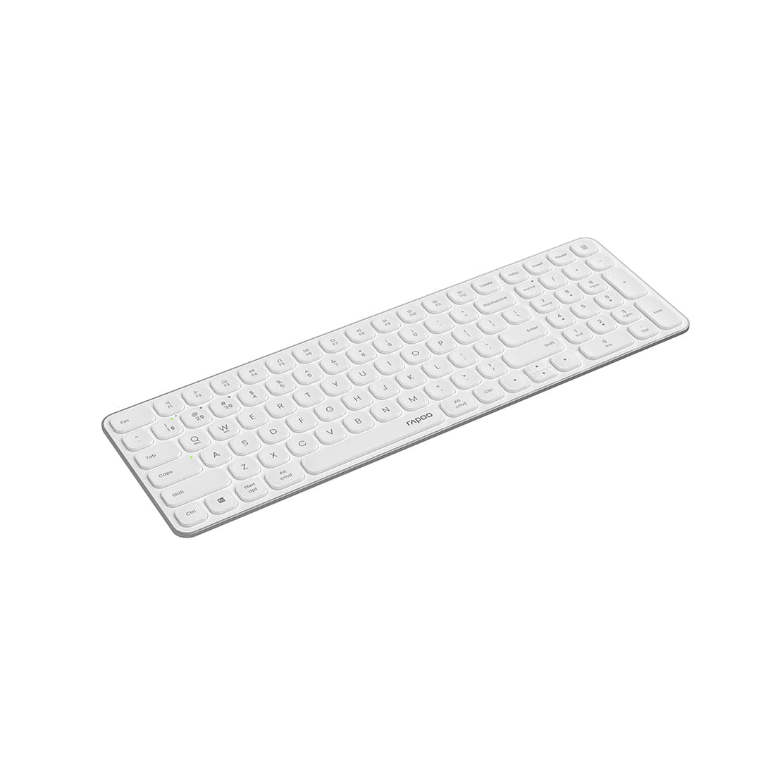 Клавиатура, Rapoo, E9310M, Ультра-тонкая, Беспроводная 2.4ГГц, Bluetooth3.0, Bluetooth 4.0, Кол-во стандартных клавиш 104, Батарейки в комплекте, Анг/Рус, Алюминий, Белый