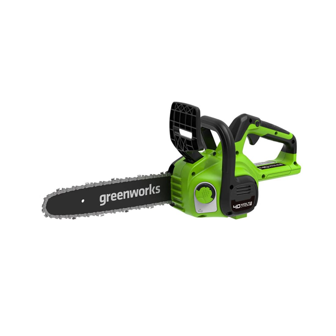 Цепная пила аккумуляторная, Greenworks, G40CS30IIK4(2007807UBRU), 40V, 30 см, с 1x АКБ 4Ач и ЗУ, Платформа Greenworks 40V, Мощный щеточный двигатель, Пильная шина 305 мм , Паз пильной шины 1,1 мм , Шаг цепи 9,5 мм , Число звеньев 45, Макс. скорость движения цепи 4,2 м/с, Черный/зелёный