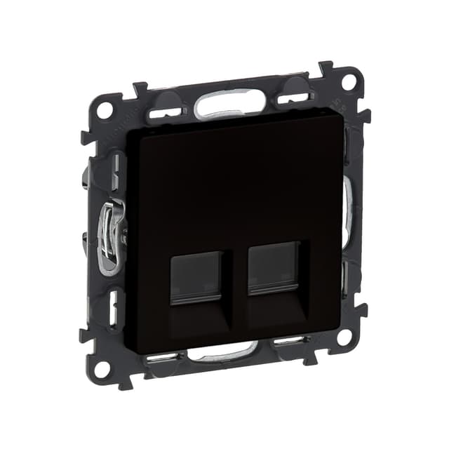 Информационная розетка двойная, Legrand, 756343 Valena Life, RJ45 Кат.6 UTP с лиц. пан. антрацит