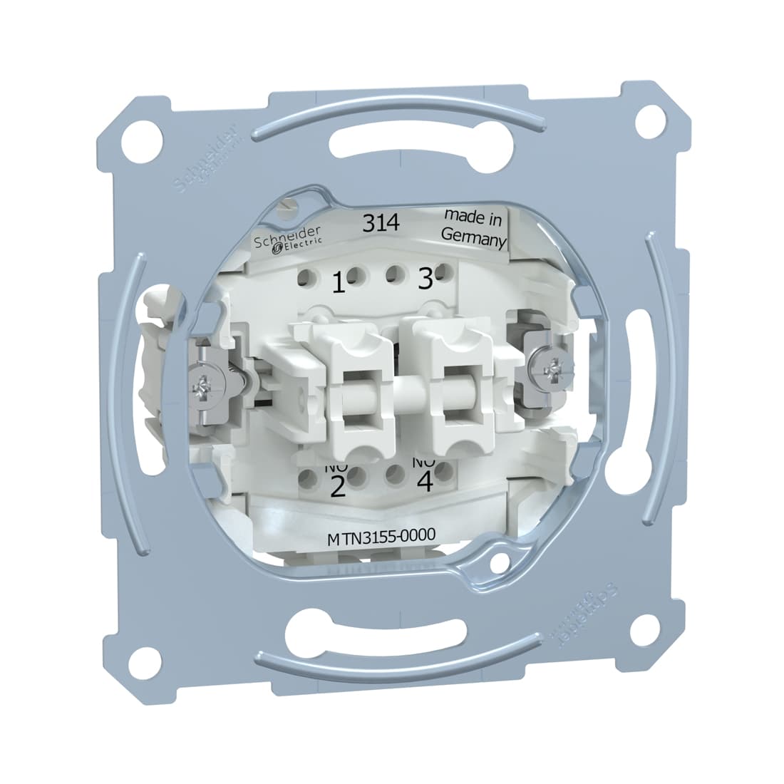 Кнопочный выключатель мех-м, MERTEN, MTN3155-0000, D-Life 2х клавишный