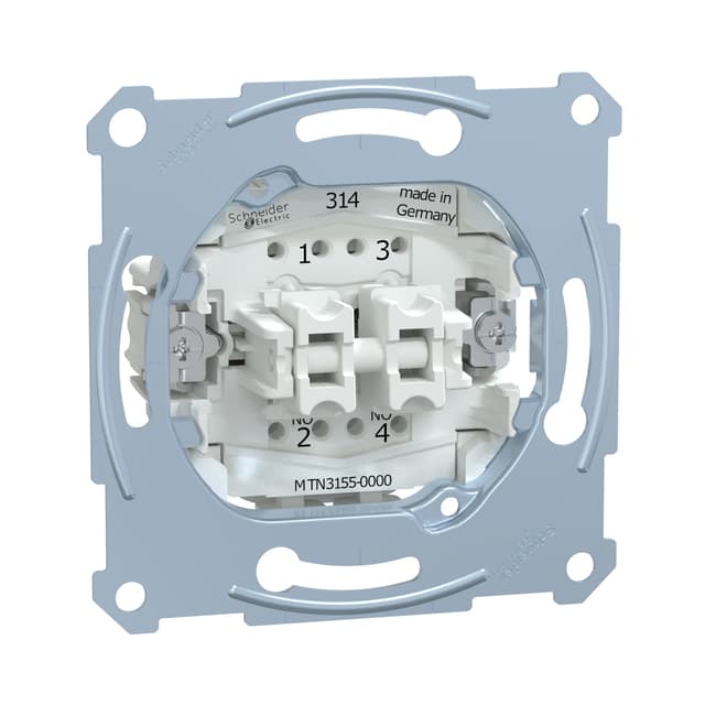 Кнопочный выключатель мех-м, MERTEN, MTN3155-0000, D-Life 2х клавишный