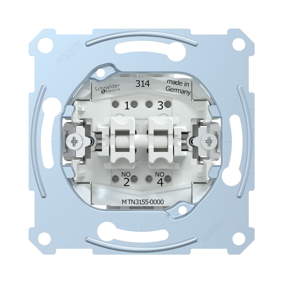 Кнопочный выключатель мех-м, MERTEN, MTN3155-0000, D-Life 2х клавишный